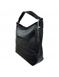 Poseta dama, piele ecologica, neagra, design tip cusatura 2