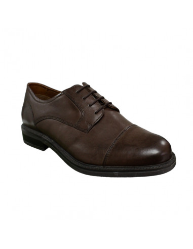 Pantofi eleganţi cu şiret, piele naturală, bărbaţi, maro
