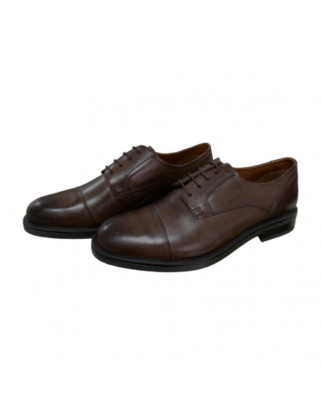Pantofi eleganţi cu şiret, piele naturală, bărbaţi, maro