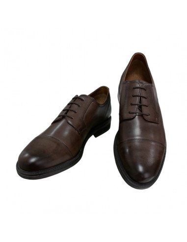 Pantofi eleganţi cu şiret, piele naturală, bărbaţi, maro