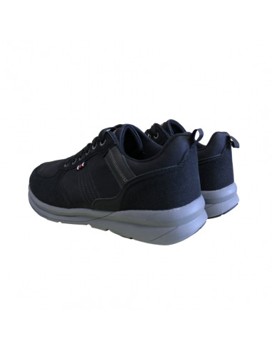Pantofi sport pentru bărbaţi, piele ecologică întoarsă şi textil, negri