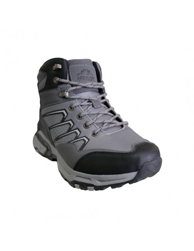 Ghete trekking din piele ecologică şi textil, pentru bărbaţi, gri