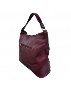Poseta dama, piele ecologica, bordeaux, decor cu snur 2
