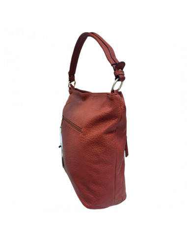 Poseta rosie pentru dama, piele ecologica, model modern