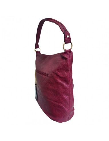 Poseta bordeaux pentru dama, piele ecologica, model modern