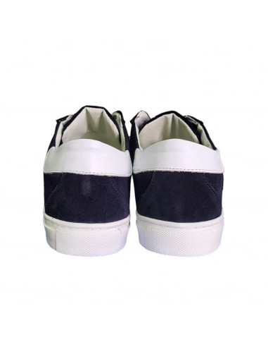 Sneakers din velur, cu siret, bleumarin inchis, pentru barbati