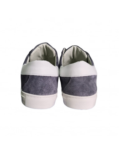 Sneakers din velur, cu siret, gri, pentru barbati