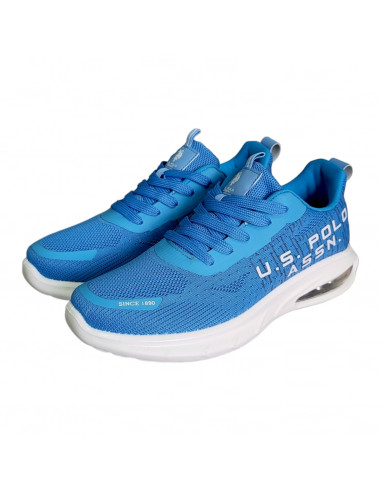 Pantofi sport pentru barbati, material textil tip plasa, albastri