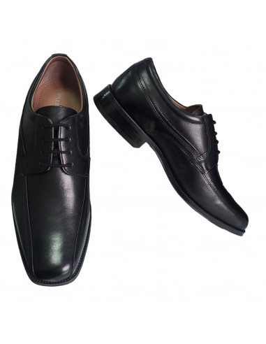 Pantofi eleganţi din piele naturală, pentru bărbaţi, vârf dreptunghiular, negri
