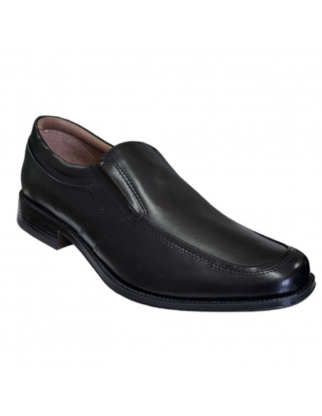 Pantofi eleganţi din piele naturală, pentru bărbaţi, vârf dreptunghiular, negri, fără şiret