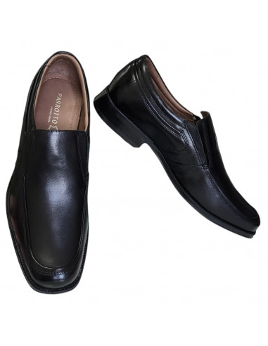 Pantofi eleganţi din piele naturală, pentru bărbaţi, vârf dreptunghiular, negri, fără şiret