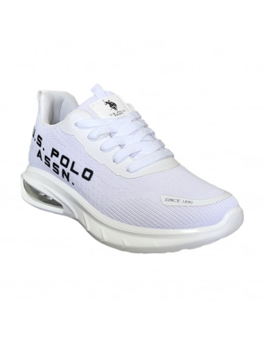Pantofi sport pentru barbati, material textil tip plasa, albi