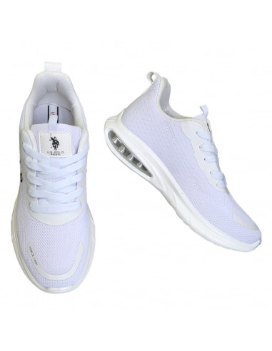 Pantofi sport pentru barbati, material textil tip plasa, albi