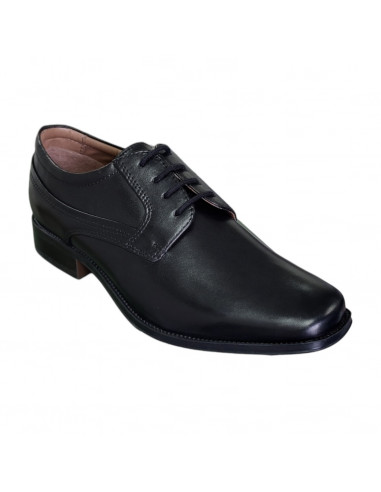 Pantofi eleganţi din piele naturală, pentru bărbaţi, vârf dreptunghiular, negri, clasici
