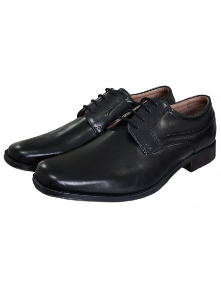 Pantofi eleganţi din piele naturală, pentru bărbaţi, vârf dreptunghiular, negri, clasici