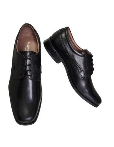 Pantofi eleganţi din piele naturală, pentru bărbaţi, vârf dreptunghiular, negri, clasici