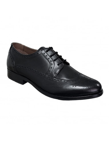 Pantofi eleganţi tip oxford, din piele naturală, pentru bărbaţi, vârf semirotund, negri