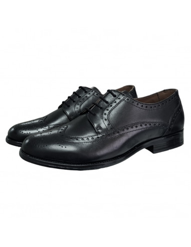 Pantofi eleganţi tip oxford, din piele naturală, pentru bărbaţi, vârf semirotund, negri