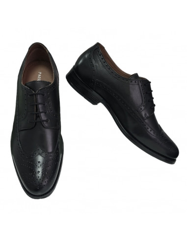 Pantofi eleganţi tip oxford, din piele naturală, pentru bărbaţi, vârf semirotund, negri