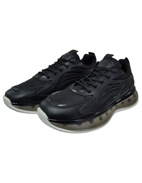 Pantofi sport din textil si material sintetic negru, pentru barbati, design modern