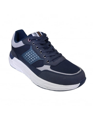 Pantofi sport Hanson pentru barbati, piele ecologica si textil, bleumarin