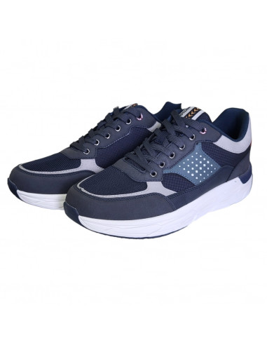 Pantofi sport Hanson pentru barbati, piele ecologica si textil, bleumarin