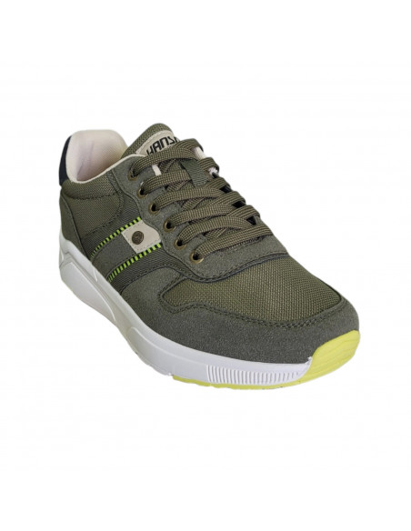 Pantofi sport Hanson pentru barbati, piele ecologica si textil, verde