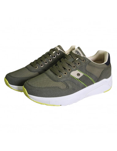 Pantofi sport Hanson pentru barbati, piele ecologica si textil, verde