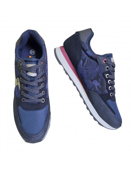 Pantofi sport Hanson pentru barbati, piele ecologica si textil, bleumarin