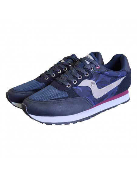 Pantofi sport Hanson pentru barbati, piele ecologica si textil, bleumarin