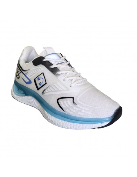 Pantofi sport moderni pentru barbati, textil, alb cu albastru deschis