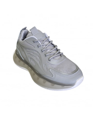 Pantofi sport din textil si material sintetic gri, pentru barbati, design modern