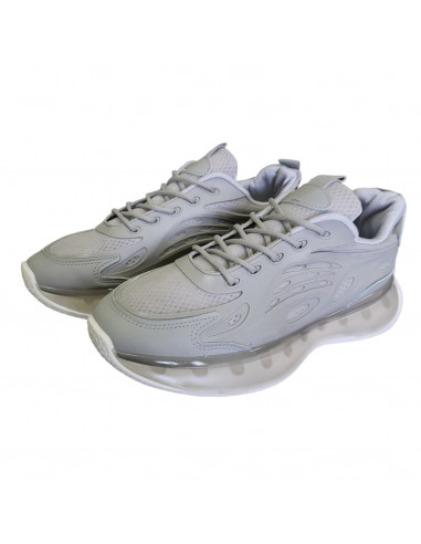 Pantofi sport din textil si material sintetic gri, pentru barbati, design modern