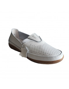 Pantofi tip mocasin din piele naturala alba, pentru femei 2