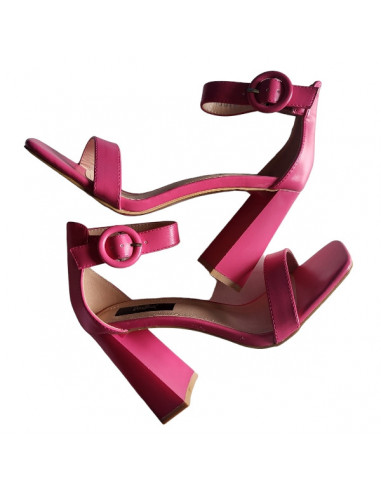 Sandale fuchsia, din piele ecologica, pentru femei