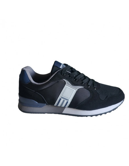 Pantofi sport Hanson pentru barbati, piele ecologica si textil, albastru cu alb