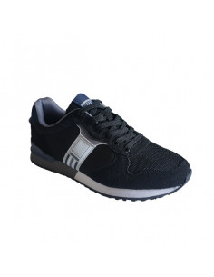 Pantofi sport Hanson pentru barbati, piele ecologica si textil, albastru cu alb 2