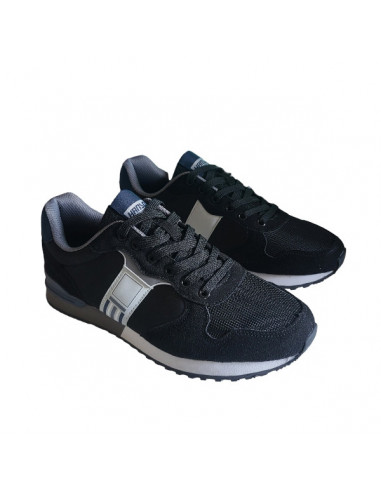 Pantofi sport Hanson pentru barbati, piele ecologica si textil, albastru cu alb
