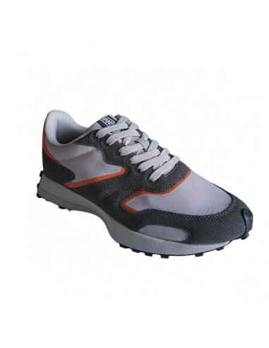 Pantofi sport Hanson pentru barbati, piele ecologica si textil, albastru cu alb