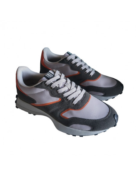 Pantofi sport Hanson pentru barbati, piele ecologica si textil, albastru cu alb