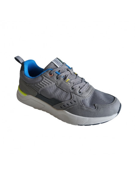 Pantofi sport Hanson pentru barbati, piele ecologica si textil, albastru cu alb