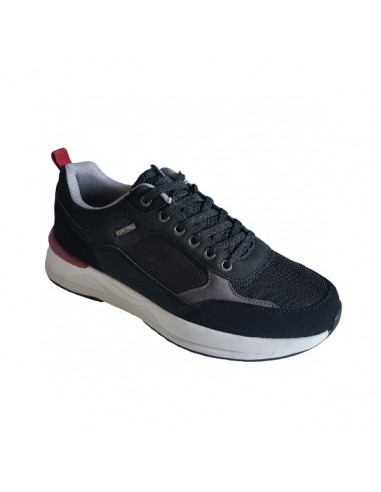 Pantofi sport Hanson pentru barbati, piele ecologica si textil, albastru cu alb