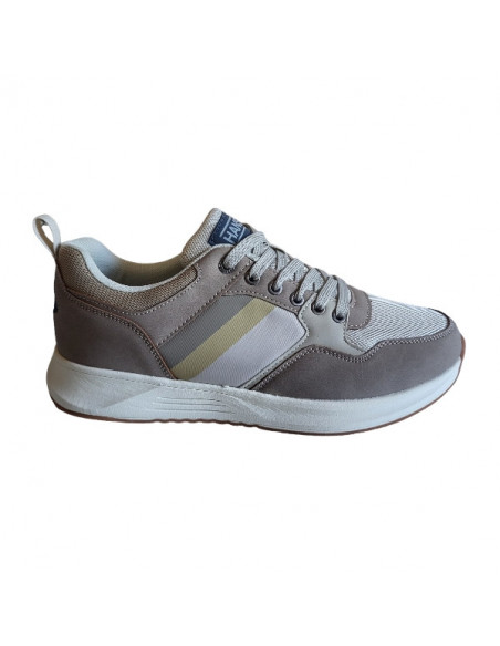 Pantofi sport Hanson pentru barbati, piele ecologica si textil, albastru cu alb
