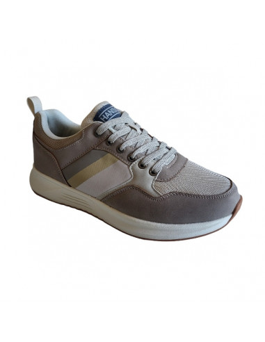 Pantofi sport Hanson pentru barbati, piele ecologica si textil, albastru cu alb