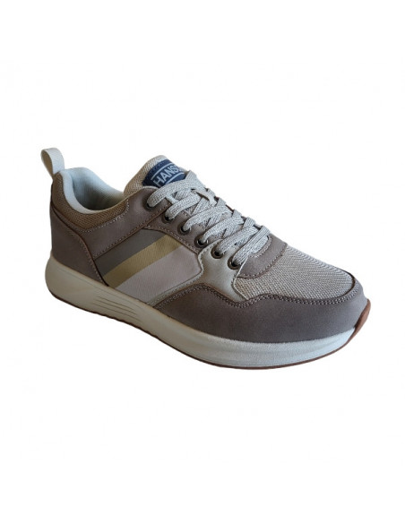 Pantofi sport Hanson pentru barbati, piele ecologica si textil, albastru cu alb
