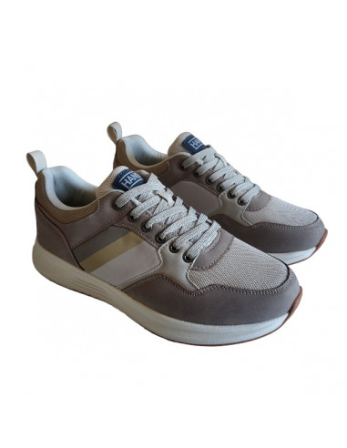 Pantofi sport Hanson pentru barbati, piele ecologica si textil, albastru cu alb