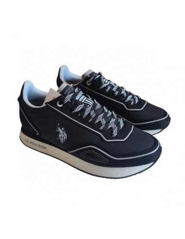 Pantofi sport pentru barbati, piele ecologica si textil, alb cu gri deschis