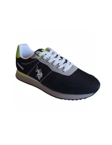 Pantofi sport pentru barbati, piele ecologica si textil, alb cu gri deschis
