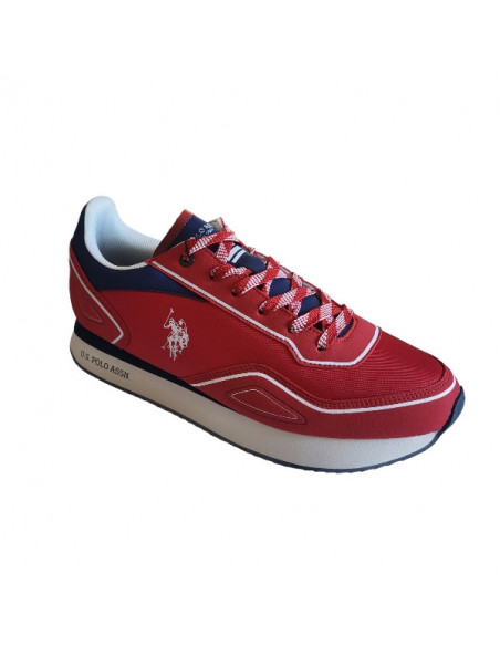 Pantofi sport pentru barbati, piele ecologica si textil, alb cu gri deschis