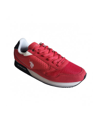 Pantofi sport pentru barbati, piele ecologica si textil, alb cu gri deschis